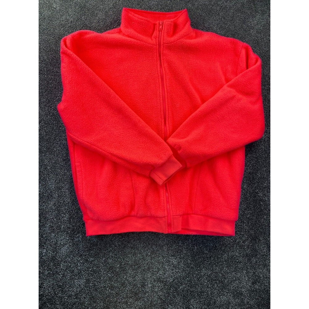 Urban Outfitters Jacket Womens Large Neon Pink Full Zip Teddy Style Long Sleeve‎